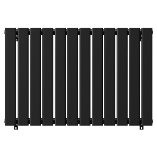 Hannover Horizontal Matt Black Single Panel Radiator Front View