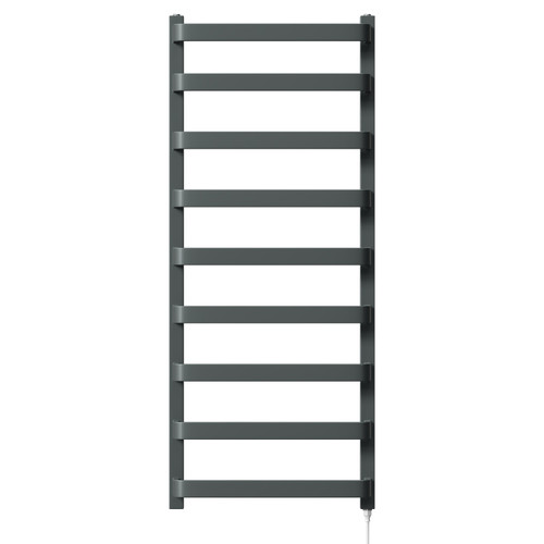 Monaco Anthracite Curved Electric Heated Ladder Rail Front View