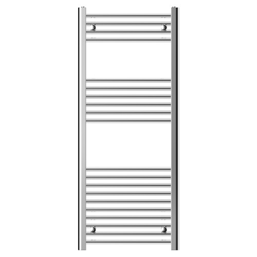 Porto Chrome Round Bar Heated Towel Rail Front View