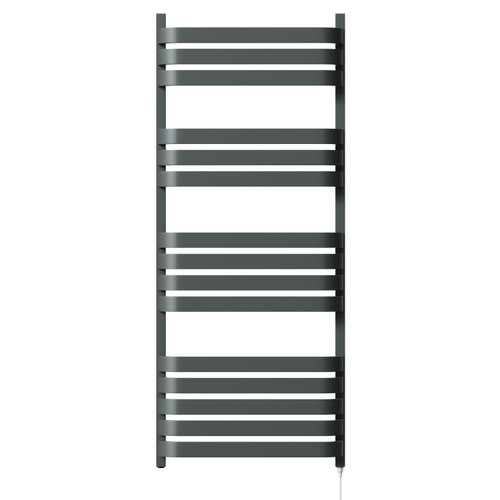 Vienna Anthracite Curved Electric Heated Towel Rail Front View