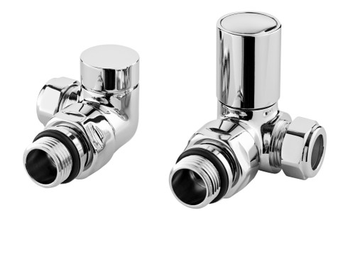 Nuie Minimalist Chrome Corner Radiator Valves - HT321