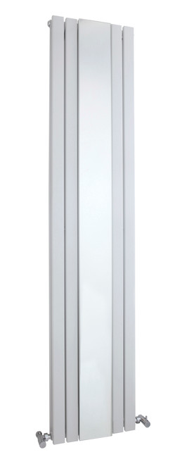Nuie Sloane Satin White 1800mm x 381mm Double Panel Radiator with Mirror - HLW84