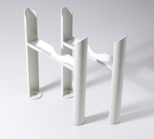 Kartell Laser Klassic White Floor Mounted Radiator Feet for 3 Column Radiators - T3F Front View