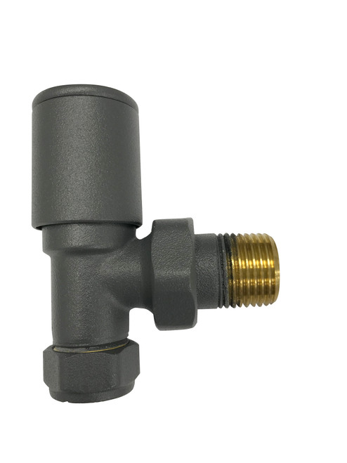 Kartell Modern Anthracite Straight Radiator Valves - ANTH-STR Front View