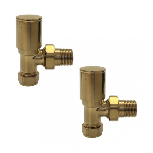 Kartell Brass Angled Radiator Valves - BRASS-ANG Front View