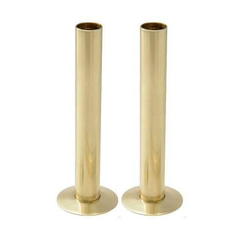Kartell Brushed Brass 15mm Radiator Pipe Sleeve Kit - BR-PIPE01 Front View