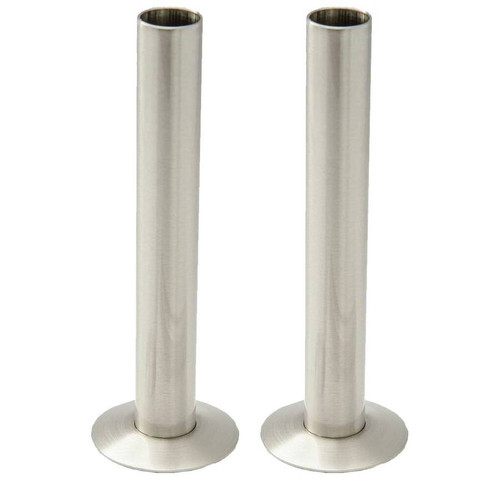 Kartell Brushed Nickel 15mm Radiator Pipe Sleeve Kit - NK-PIPE01 Front View