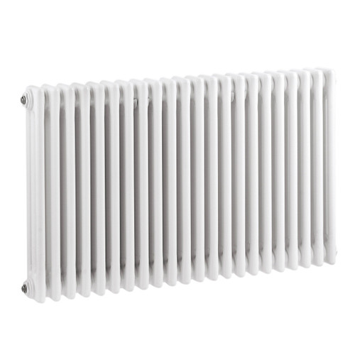 Old London Colosseum Gloss White Horizontal Triple Column Radiator Front View