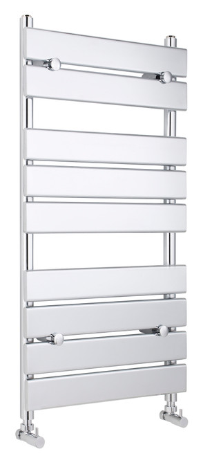 Nuie Piazza Chrome Flat Bar Heated Towel Rail