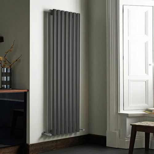 Kartell Aspen Anthracite Vertical Double Panel Radiator Front View