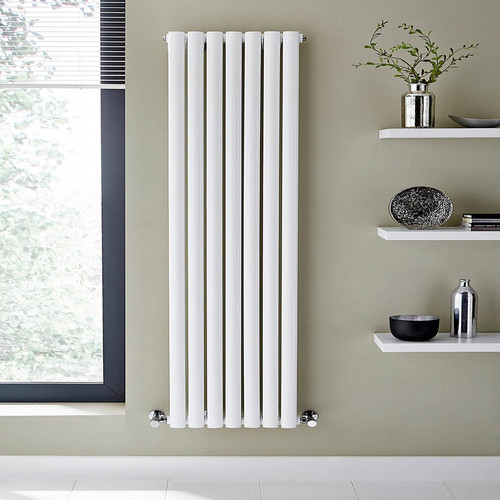 Kartell Aspen White Vertical Double Panel Radiator Front View
