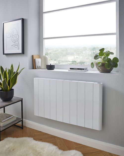 Kartell Capri White Horizontal Electric Panel Heater Front View