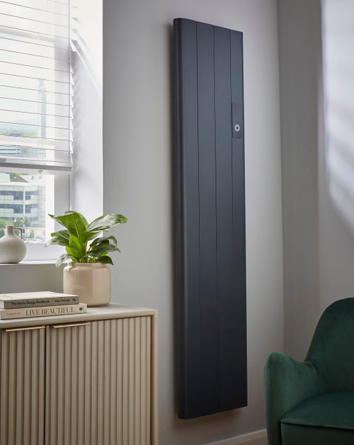 Kartell Capri Anthracite Vertical Electric Panel Heater Front View