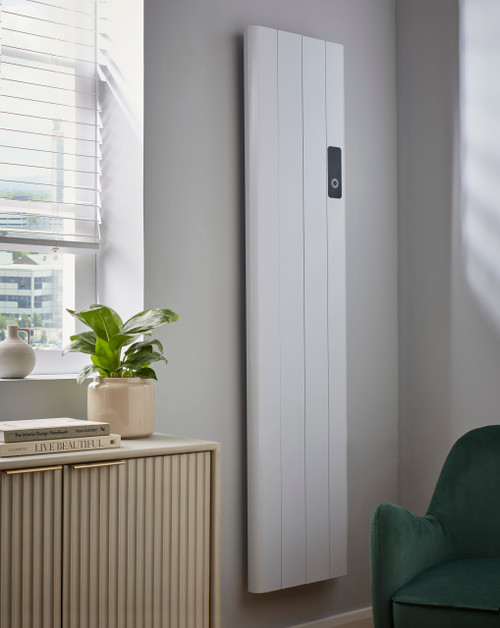 Kartell Capri White Vertical Electric Panel Heater Front View