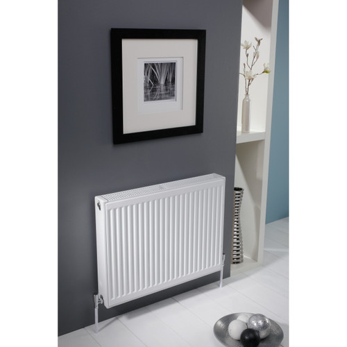 Kartell K-Rad Kompact White 500mm Type 22 Double Panel Radiator Front View