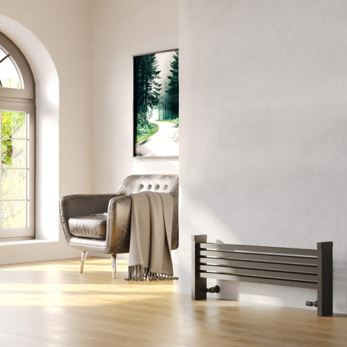 Kartell Nova Scotia Grey Floor Standing Radiator Front View