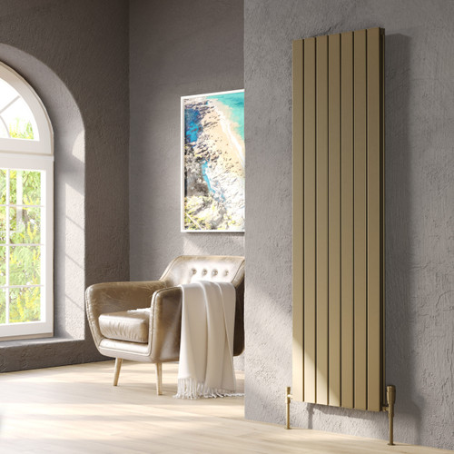 Kartell Victoria Bronze Vertical Single Panel Radiator Front View