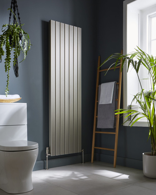 Kartell Victoria Inox Vertical Single Panel Radiator Front View