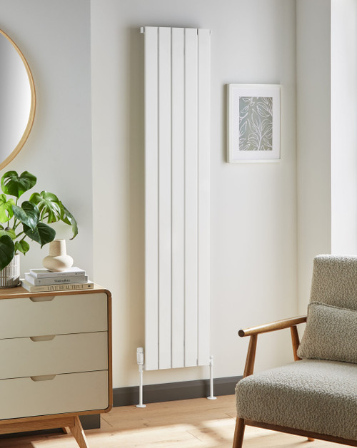 Kartell Victoria White Vertical Double Panel Radiator Front View