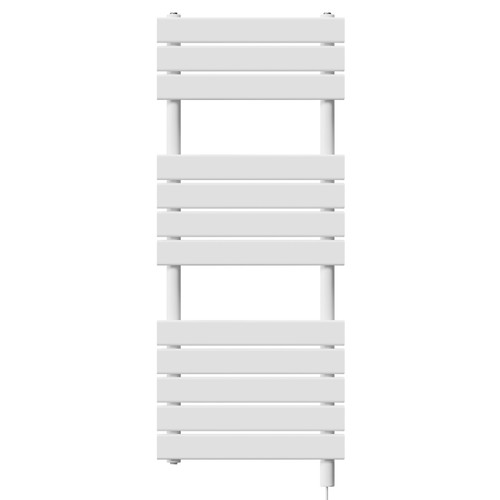 Athens White Flat Panel Electric Heated Towel Rail Front View