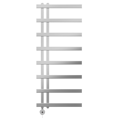 Alcudia Chrome Digital Thermostatic Electric Heated Towel Rail Front View