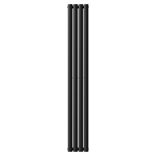 Bruges Vertical Matt Black Double Panel Radiator Front View