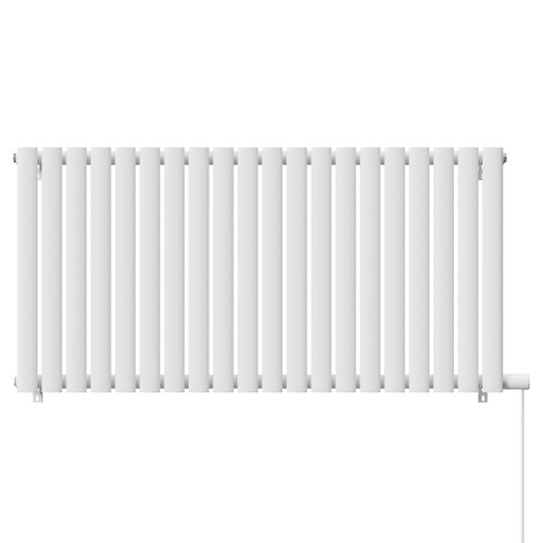 Bruges Horizontal White Electric Single Panel Radiator Front View