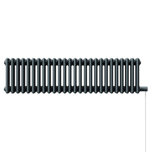 Copenhagen Horizontal Anthracite Electric Quadruple Column Radiator Front View