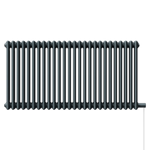 Copenhagen Horizontal Anthracite Electric Triple Column Radiator Front View