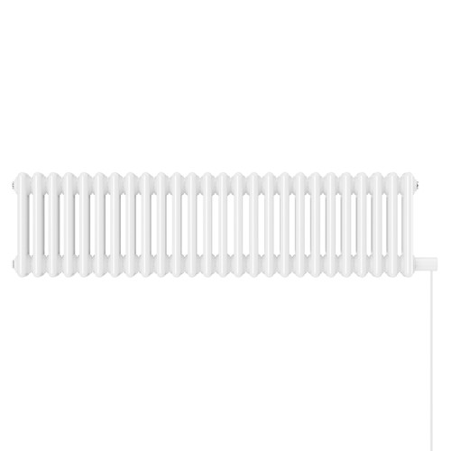 Copenhagen Horizontal White Electric Quadruple Column Radiator Front View