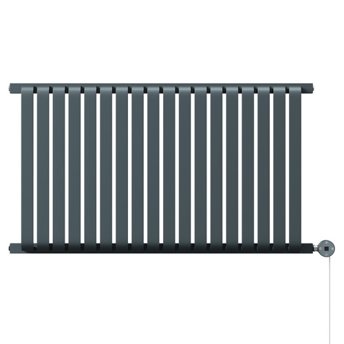 Eindhoven Vertical Anthracite Digital Thermostatic Electric Single Panel Radiator Front View