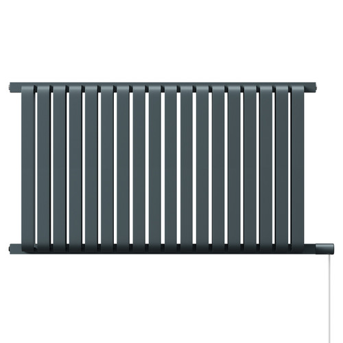 Eindhoven Vertical Anthracite Electric Double Panel Radiator Front View