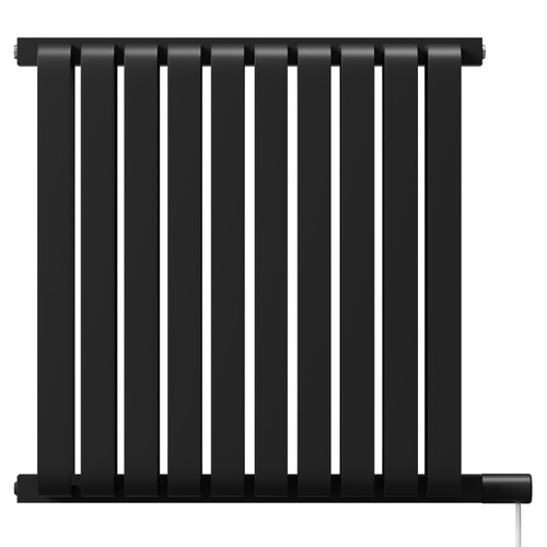Eindhoven Vertical Matt Black Electric Double Panel Radiator Front View