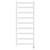 Monaco White Curved Digital Thermostatic Electric Heated Ladder Rail Front View