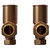 Alves Round Brushed Bronze Angled Radiator Valves Front View