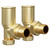 Alves Round Brushed Brass Angled Radiator Valves Left Hand Side View