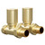 Alves Round Brushed Brass Straight Radiator Valves Left Hand Side View