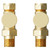 Alves Round Brushed Brass Straight Radiator Valves Top Down View