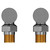 Alves Round Gunmetal Grey Angled Radiator Valves Top Down View