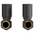 Alves Round Matt Black Straight Radiator Valves Front View
