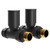 Alves Round Matt Black Straight Radiator Valves Left Hand Side View
