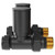 Alves Round Matt Black Straight Radiator Valves Side on View