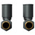 Alves Round Anthracite Straight Radiator Valves Front View