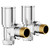 Alves Round Chrome Angled Radiator Valves Left Hand Side View