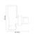 Alves Round Chrome Angled Radiator Valves Side on Product Measurements