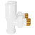 Alves Round White Angled Radiator Valves Side on View