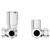 Alves Round Chrome Corner Radiator Valves Front View