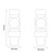 Alves Square Anthracite Straight Radiator Valves Top Down Product Measurements