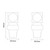 Alves Square White Angled Radiator Valves Top Down Product Measurements