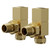 Alves Square Brushed Brass Angled Radiator Valves Right Hand Side View